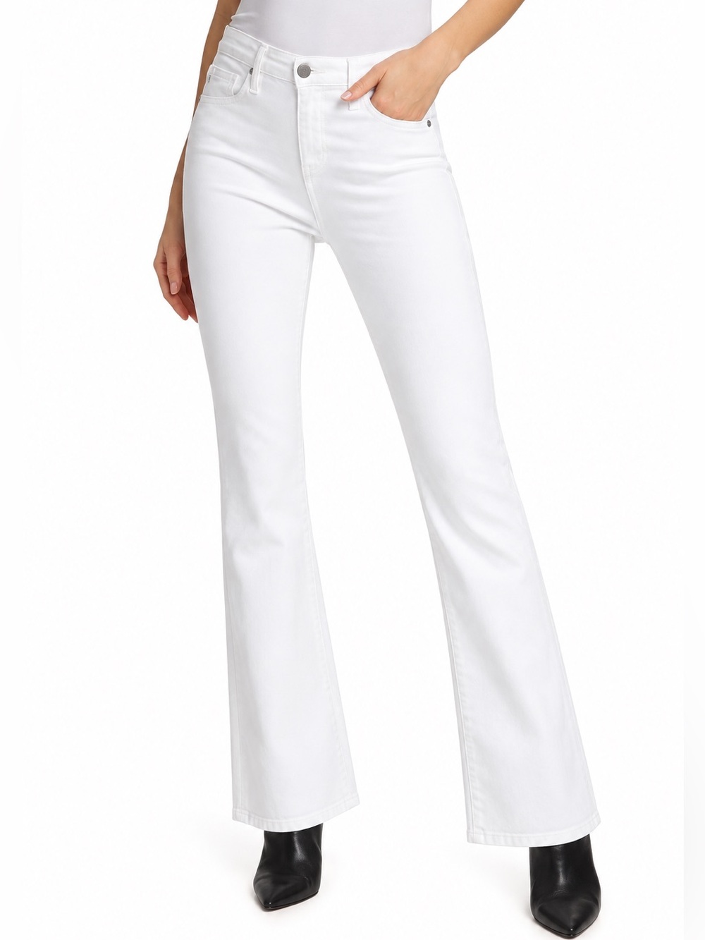 AG Jeans High Rise Farrah Bootcut White Finished Hem Size 32